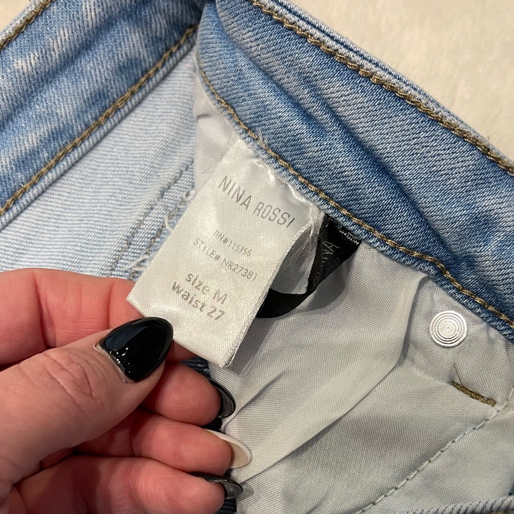 Nina Rossi Distressed Denim Shorts - Picture 5 of 5